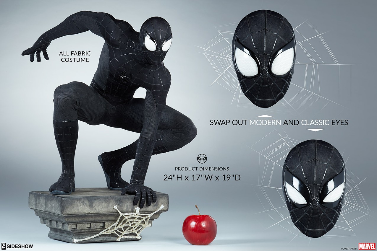 Spider-Man (Black Suit Variant) Legendary Scale™ Figure | Sideshow 