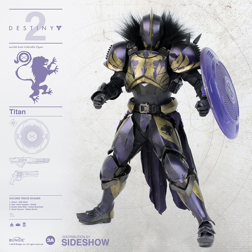 Destiny 2 Titan Golden Trace Shader Sixth Scale Collectible Figure 