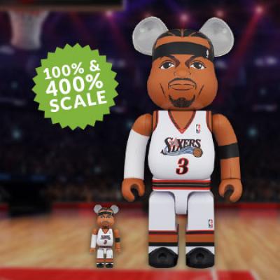 Be@rbrick Allen Iverson (Philadelphia 76ers) 100% and 400% Collectible Set  | Sideshow Collectibles