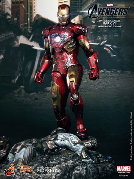 Marvel Iron Man Battle Damaged Mark VII Sixth Scale Figure by Hot