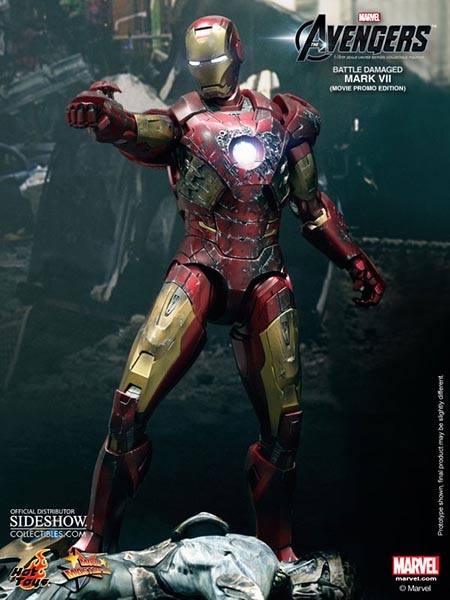 Marvel Iron Man Battle Damaged Mark VII Sixth Scale Figure by Hot