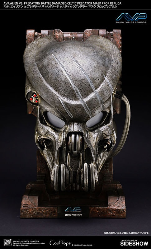 Alien VS Predator Battle Damaged Celtic Predator Mask Prop R 