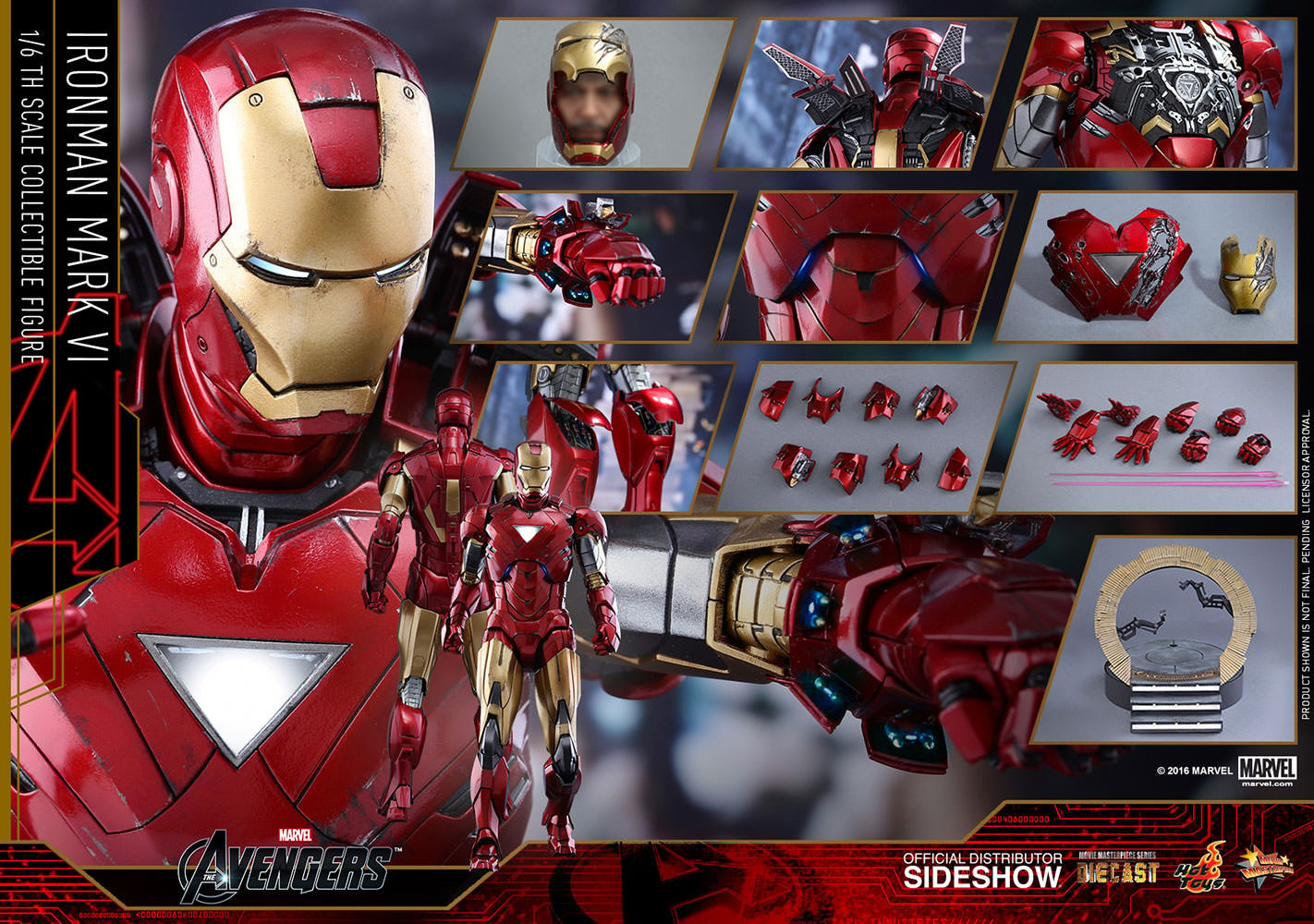Marvel Iron Man Mark VI Sixth Scale Figure by Hot Toys | Sideshow ...