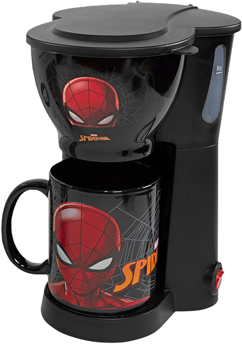 Uncanny Brands Single-Serve Black Marvel Spiderman Coffee Maker