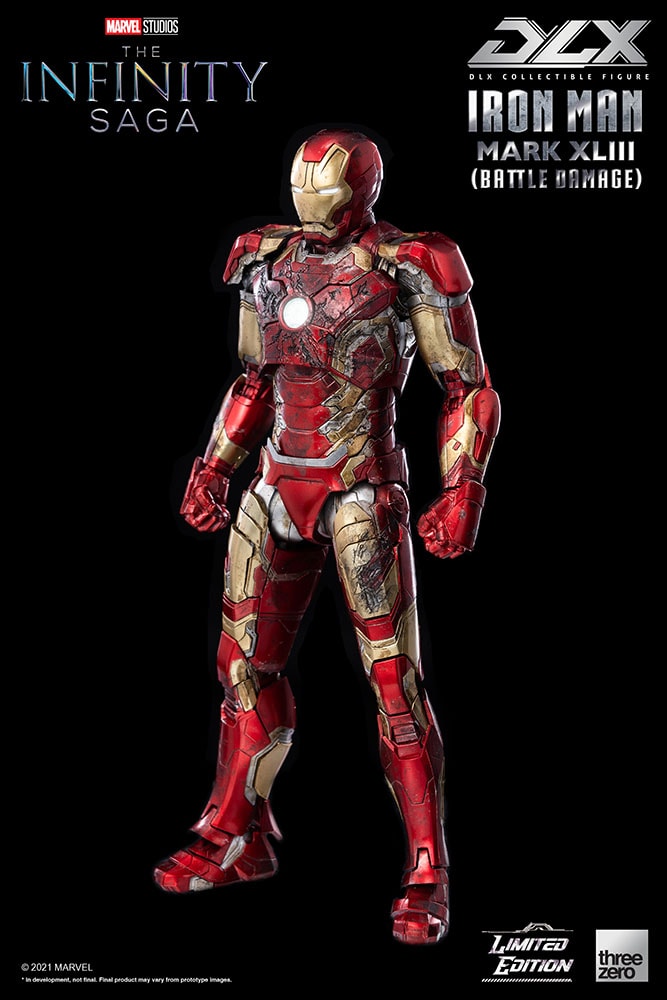 DLX Iron Man Mark 43 Battle Damage Collectible Figure by Threezero