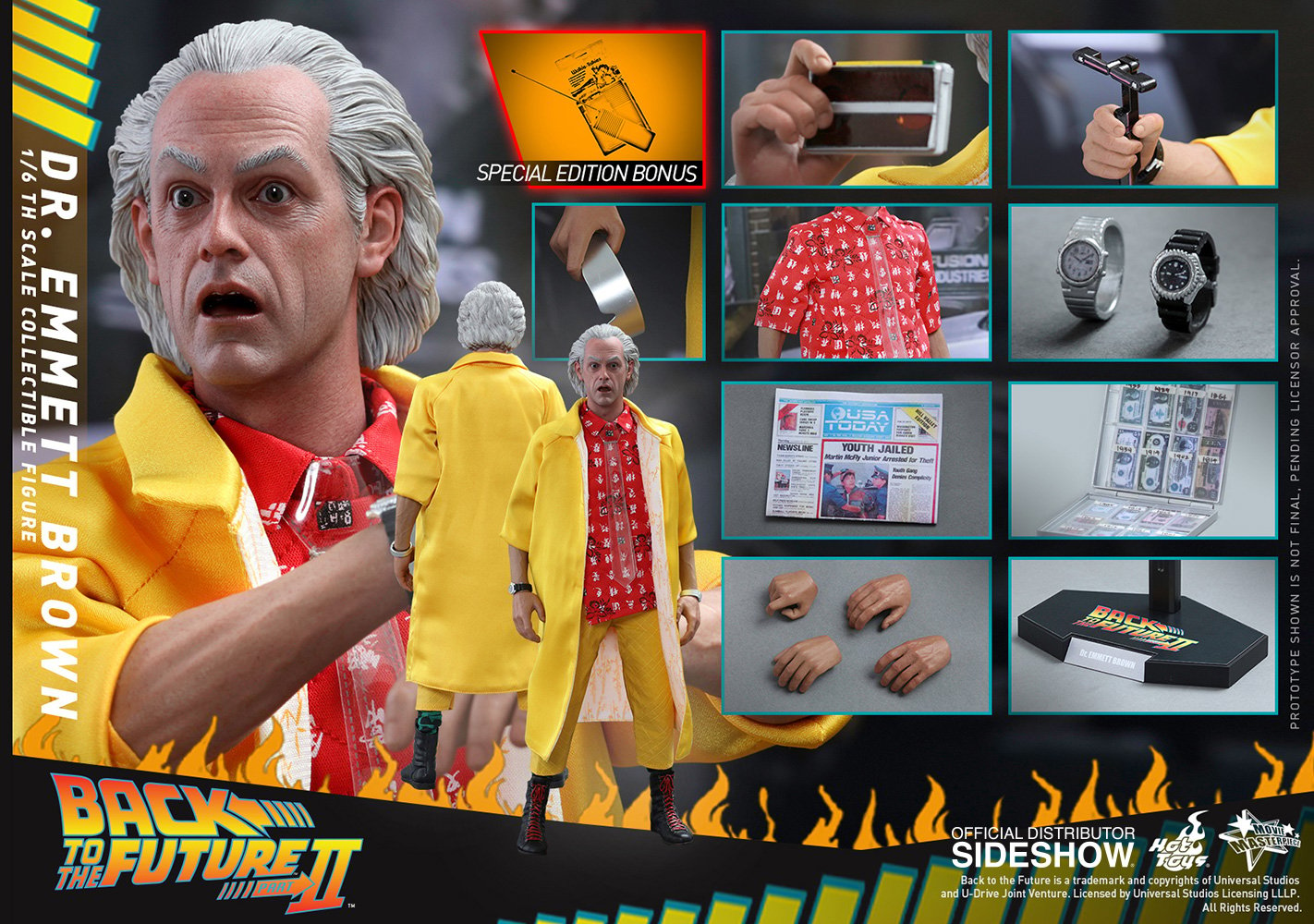 Back to the Future Dr Emmett Brown Sixth Scale Figure by Hot | Sideshow  Collectibles