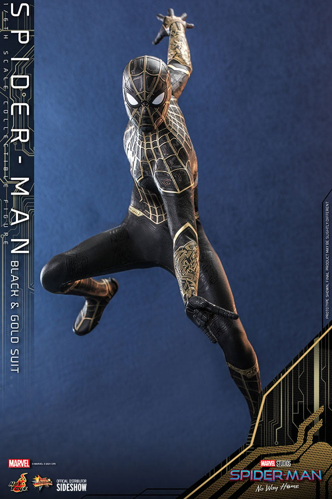 Spider-Man (Black u0026 Gold Suit) Sixth Scale Collectible Figure by Hot Toys |  Sideshow Collectibles