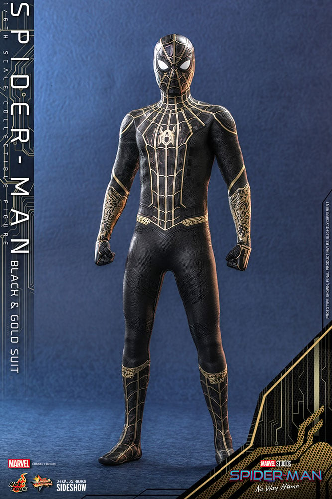 Spider-Man (Black u0026 Gold Suit) Sixth Scale Collectible Figure by Hot Toys |  Sideshow Collectibles