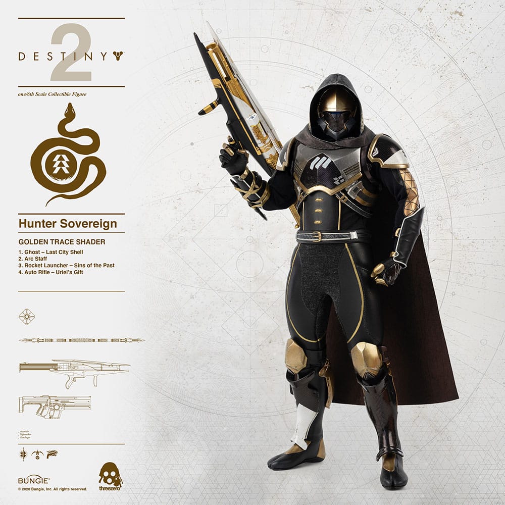 Hunter Sovereign Golden Trace Shader Sixth Scale Collectible Figure By Threezero Sideshow Collectibles