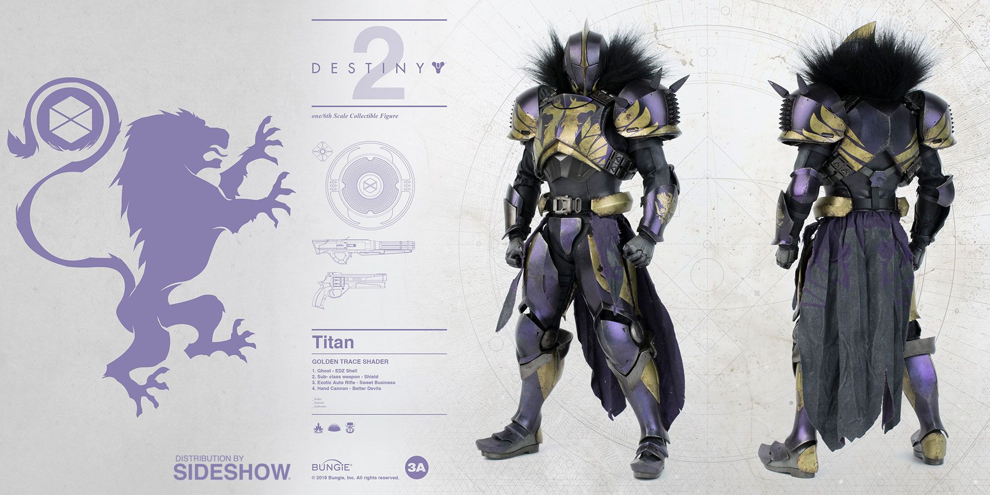Destiny 2 Titan Golden Trace Shader Sixth Scale Collectible Figure By Threea Toys Sideshow Collectibles