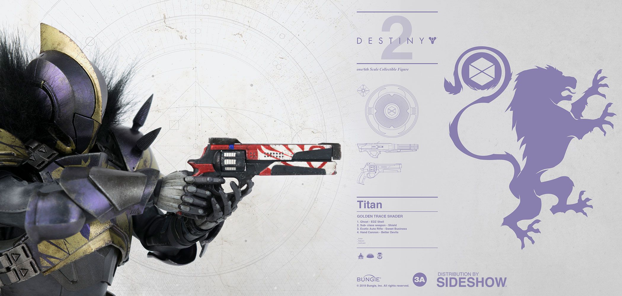 Destiny 2 Titan Golden Trace Shader Sixth Scale Collectible Figure By Threea Toys Sideshow Collectibles