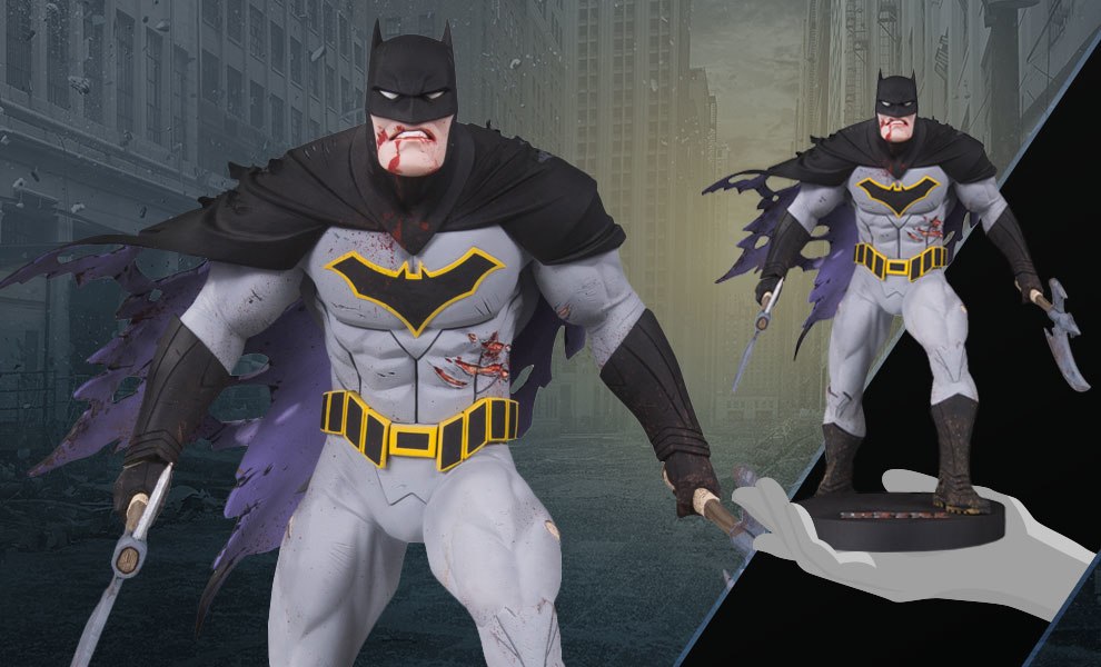 batman statue with villains