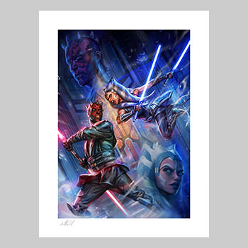 Star Wars One Last Lesson: Ahsoka Tano vs Darth Maul Fine Art Print by Ian  MacDonald