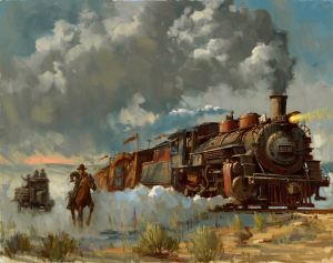 Indiana Jones Chasing the Iron Horse Art Print | Sideshow Collectibles