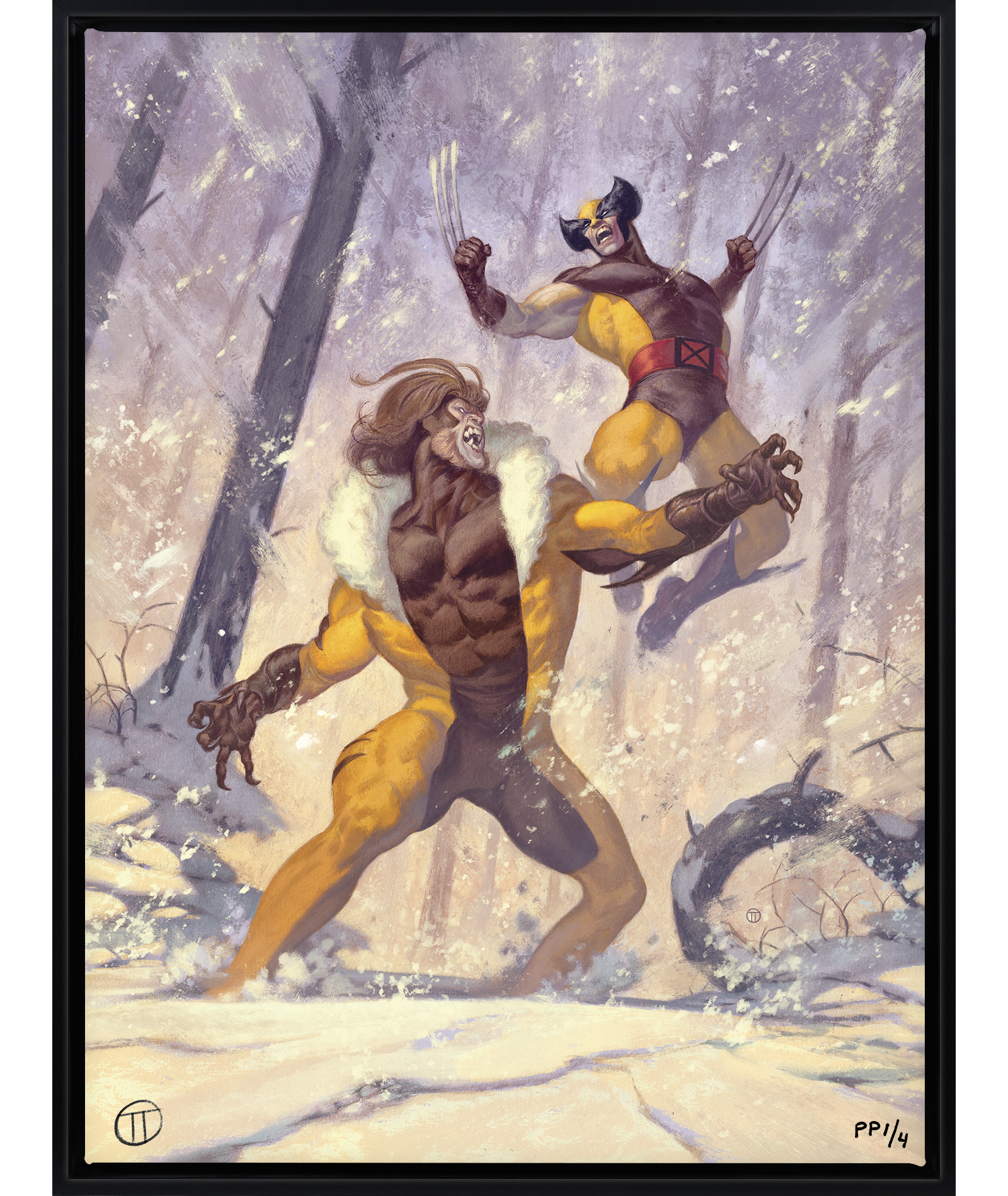 Marvel Wolverine vs Sabretooth Art Print View 2 