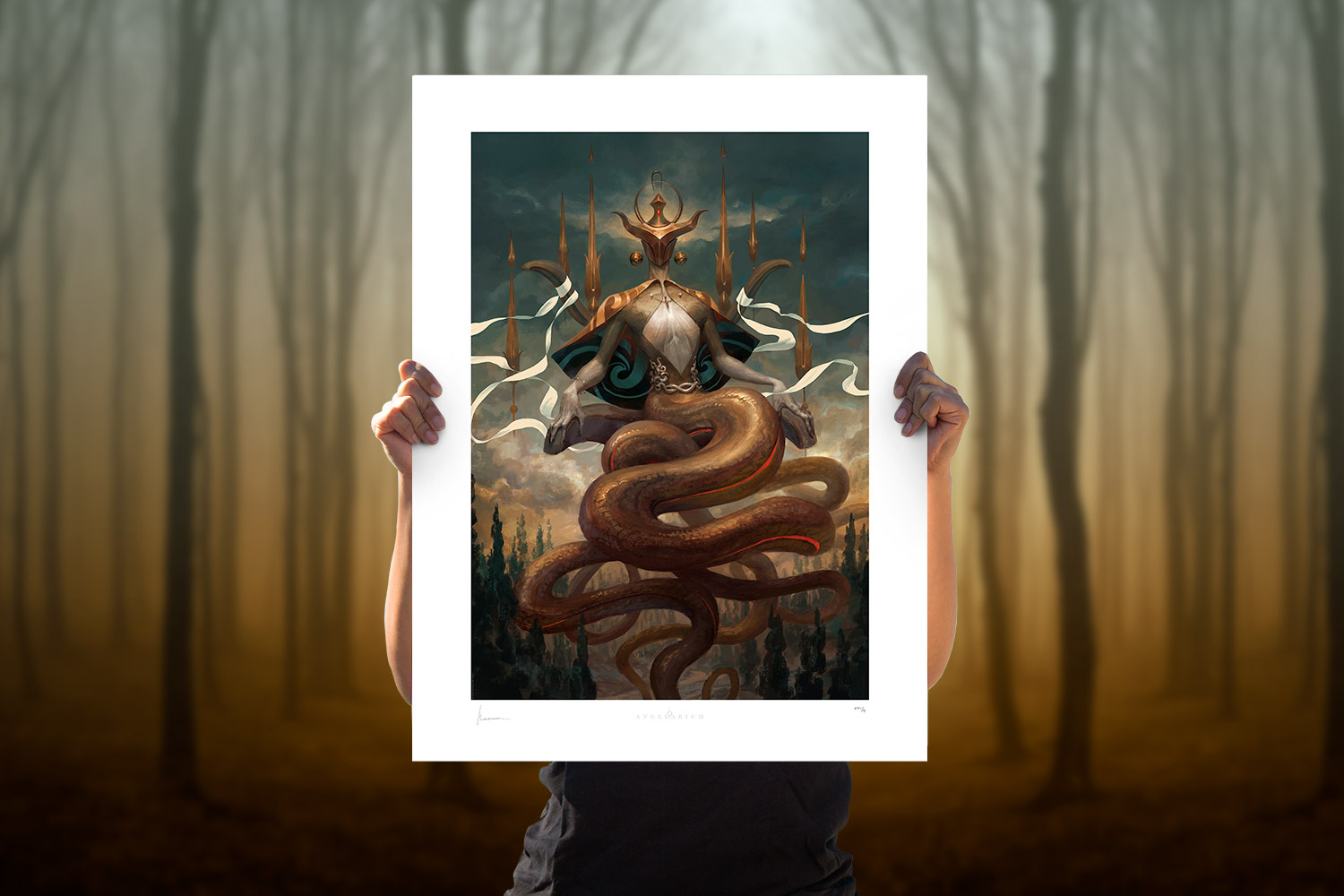 Kundaliel: Angel of Ophiuchus Fine Art Print by Peter Mohrbacher 