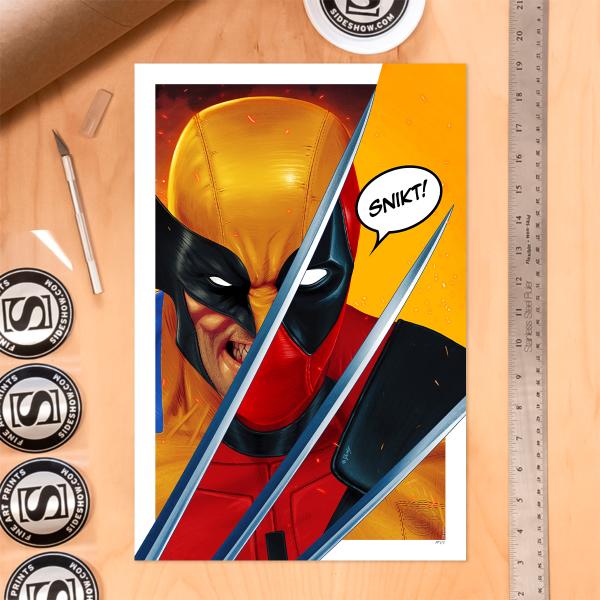 WOLVERINE VS DEADPOOL Art Print by Doaly