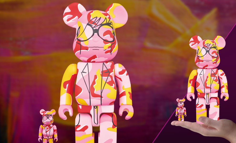 Andy Warhol Bearbrick Andy Warhol Pink Camo Version 100 and