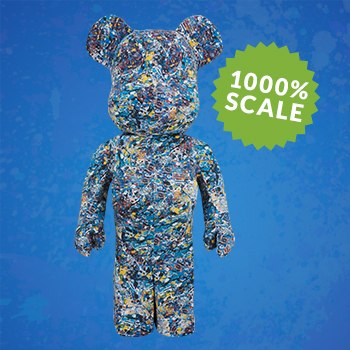 Bearbrick x Jackson Pollack Studio Water Print 1000% Multi