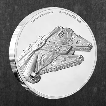 Millennium Falcon 2oz Silver Coin | Sideshow Collectibles