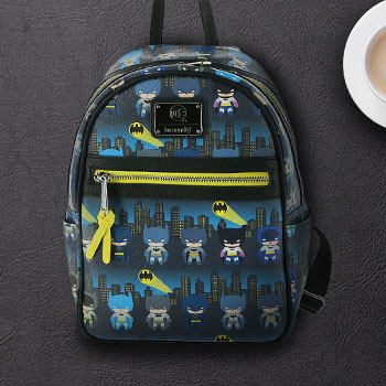 Loungefly DC Comics Batman 80th store Anniversary AOP Chibi Mini Backpack