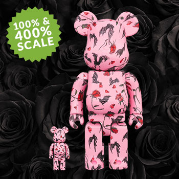 Be@rbrick Kidill × Eri Wakiyama Bat & Rose Pink 100％ & 400