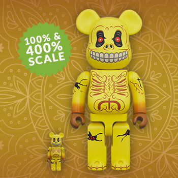 Be@rbrick Skull Face 100% and 400% Collectible Figure Set by