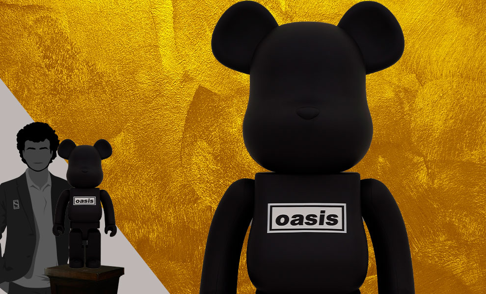 Be@rbrick Oasis Black Rubber Coating 1000% Collectible Figure by