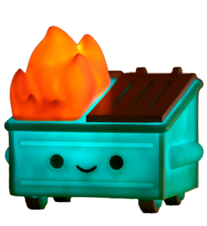 vinyl dumpster fire night light