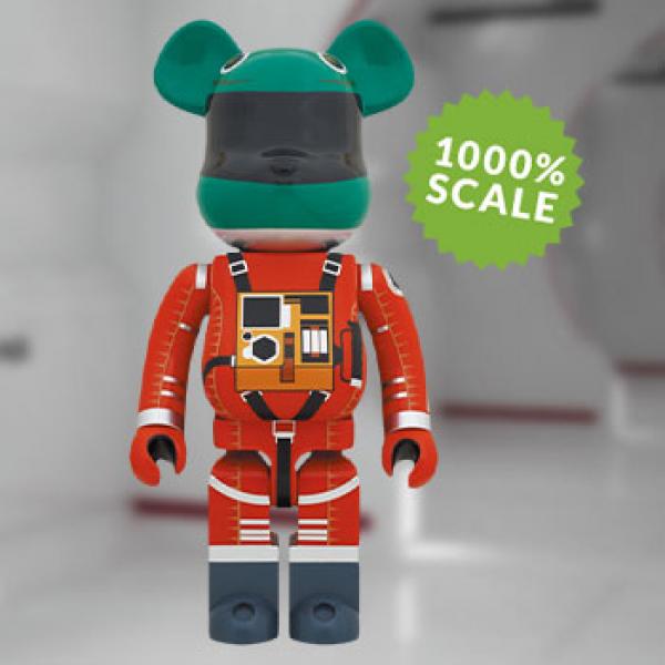 BE@RBRICK SPACE SUIT GREEN HELMET & ORANGE SUIT VER. 1000% Bearbrick by Medicom Toy