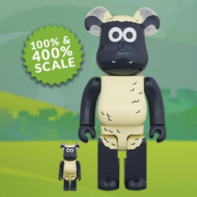 Be@rbrick Shaun the Sheep 100% & 400% (Wallace and Gromit) Collectible Figure by Medicom Toy