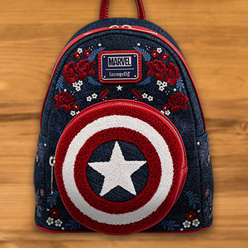 NWT Loungefly Captain America store 80th Anniversary mini backpack