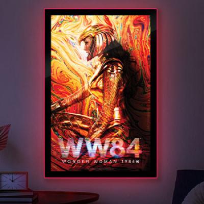 WW84 Wonder Woman LED Poster Sign (Large) (DC Comics) Wall Light by Brandlite