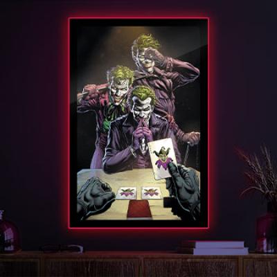 Three Jokers Comic Cover LED Poster Sign (Large) (DC Comics) Wall Light by Brandlite