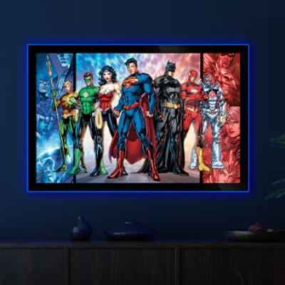 Justice League of America Comic Cover LED Poster Sign (Large) (DC Comics) Wall Light by Brandlite