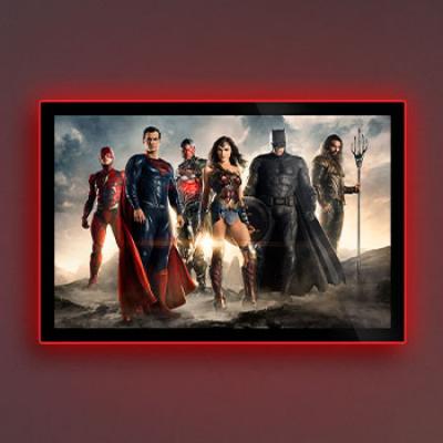 Justice League of America Movie Poster LED Poster Sign (Large) (DC Comics) Wall Light by Brandlite