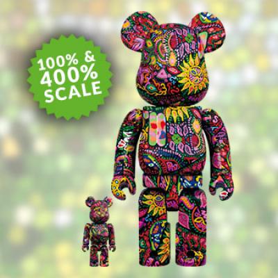 Be@rbrick Psychedelic Paisley 100% & 400% (Hide) Collectible Set by Medicom Toy