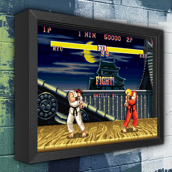 Street Fighter Shadowbox Art - Blanka vs. Ken