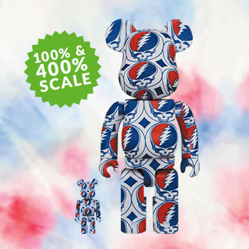 Be@rbrick Grateful Dead (Steal Your Face) 100% and 400% set by