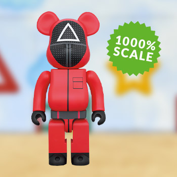 The Be@rbrick Squid Game Guard (Triangle) 1000% Bearbrick by ...