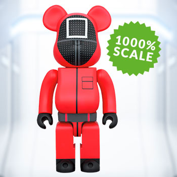 The Be@rbrick Squid Game Guard (Square) 1000% Bearbrick by Medicom 