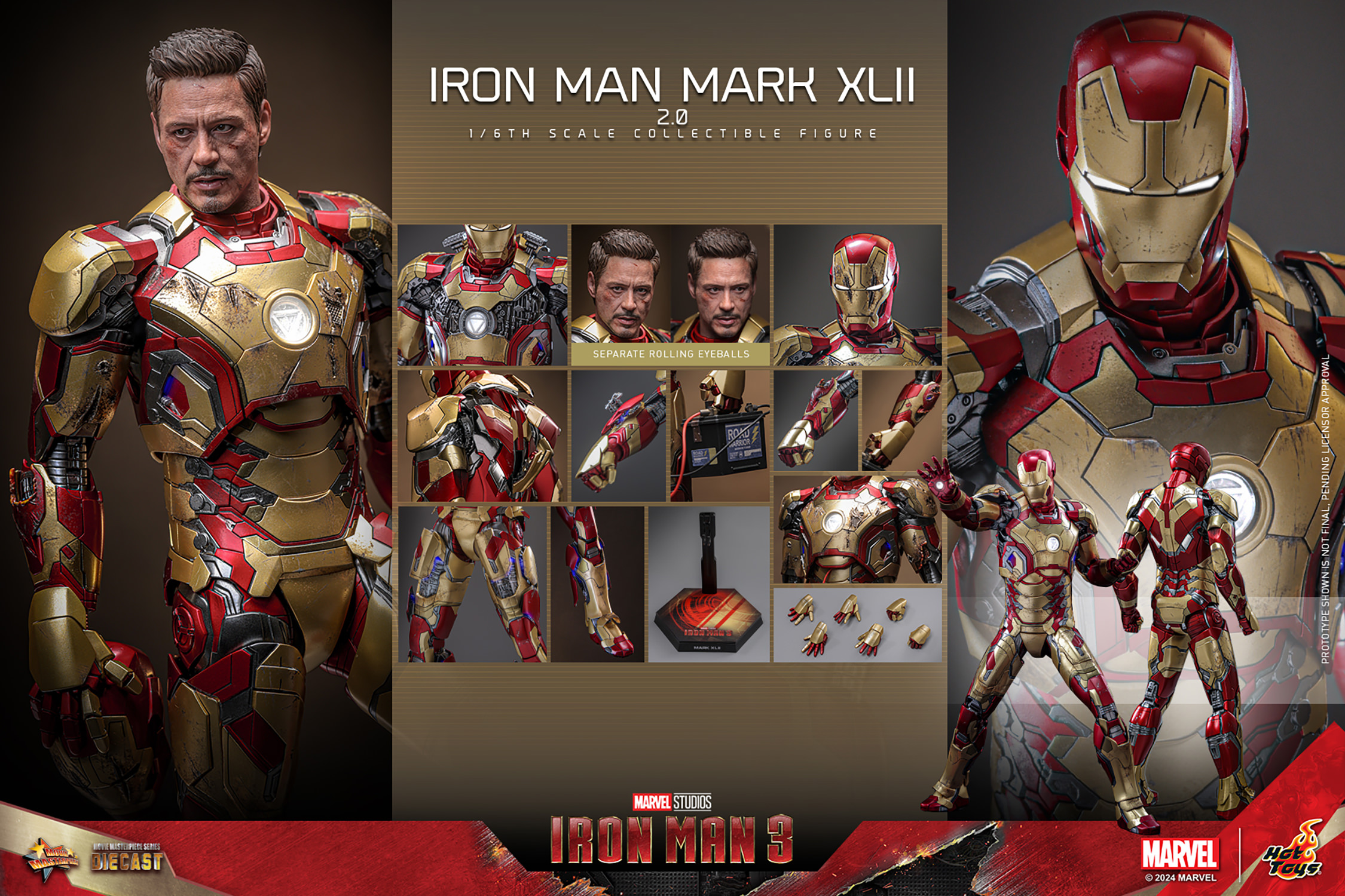 Marvel Iron Man Mark XLII (2.0) Sixth Scale Figure Collector Edition (Proto...